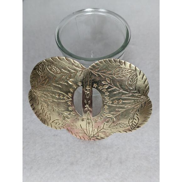 Handmade brass/copper belt buckle Artisan very old 11/4' belt allow5"x3 3/4" - Picture 4 of 9